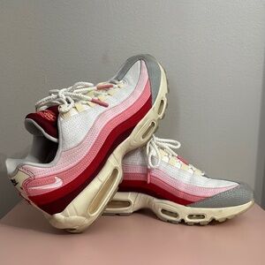 Nike Red and Pink Air Max Sneakers with Gradient Design